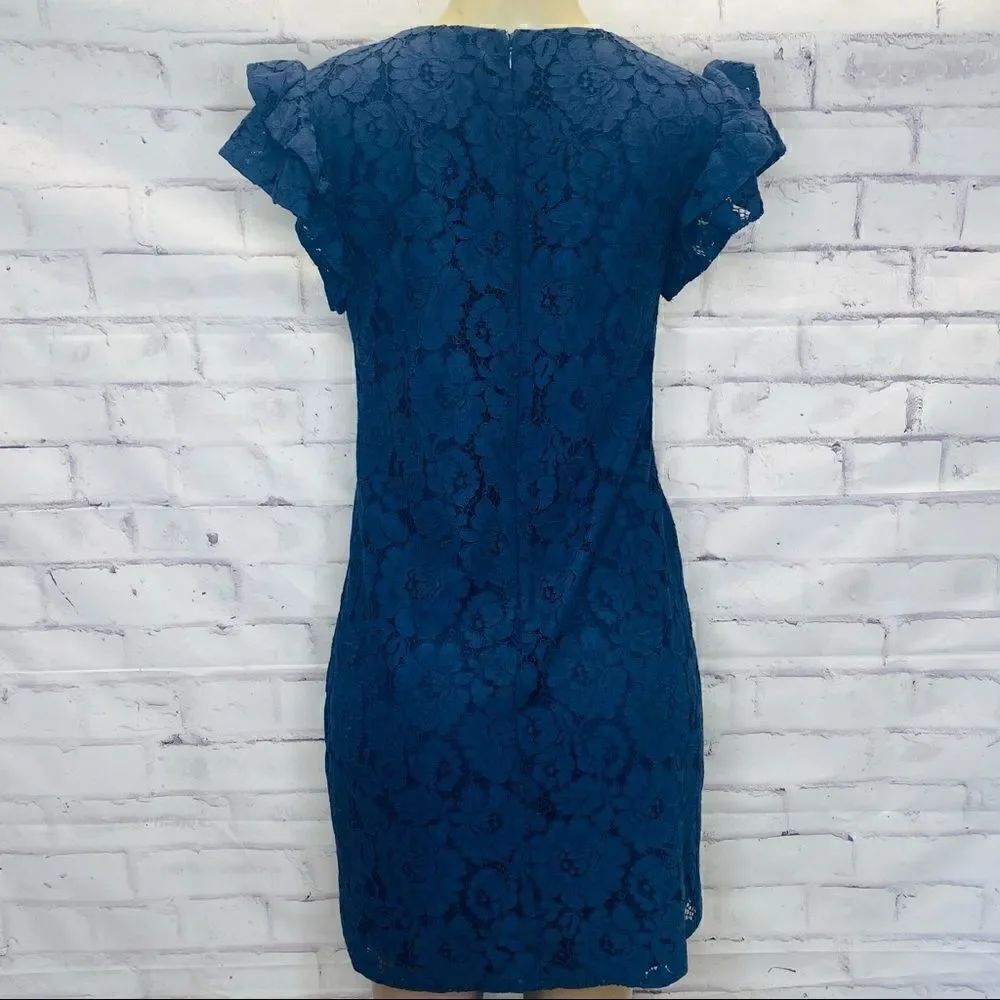 Charles Henry blue floral lace shift dress size small - Picture 4 of 11